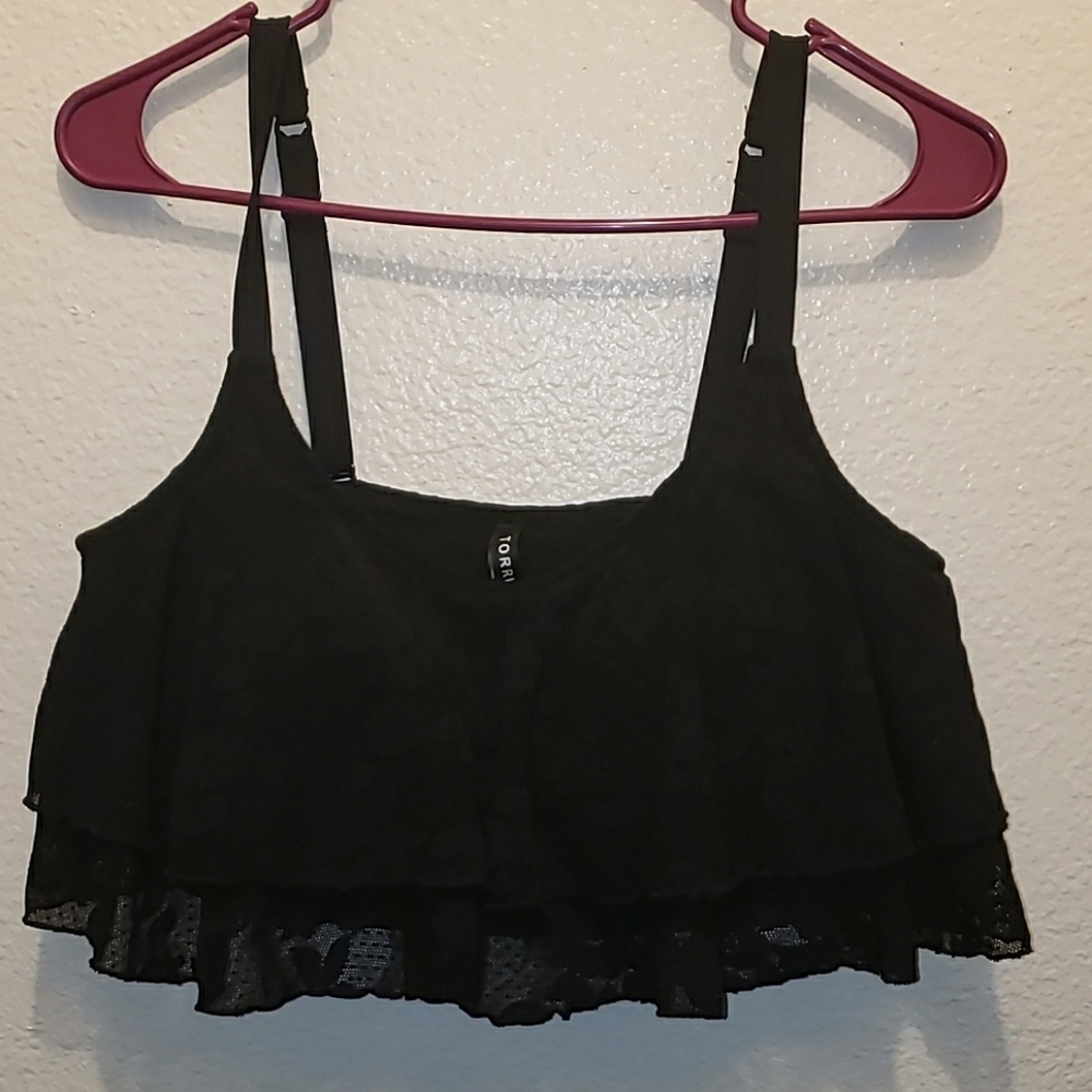 Lace swim top